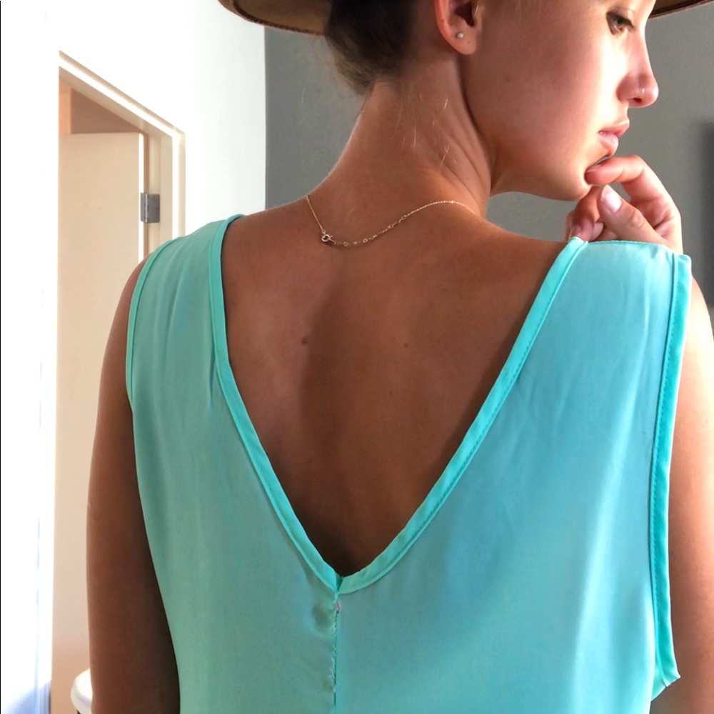 Turquoise sleeveless top